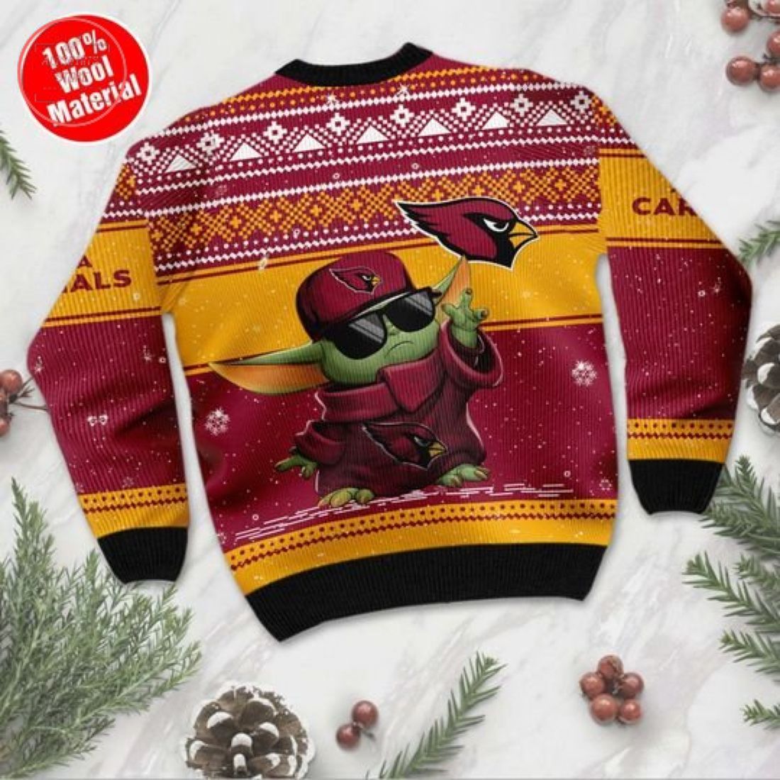 Baby Yoda Arizona Cardinals Ugly Christmas Sweater