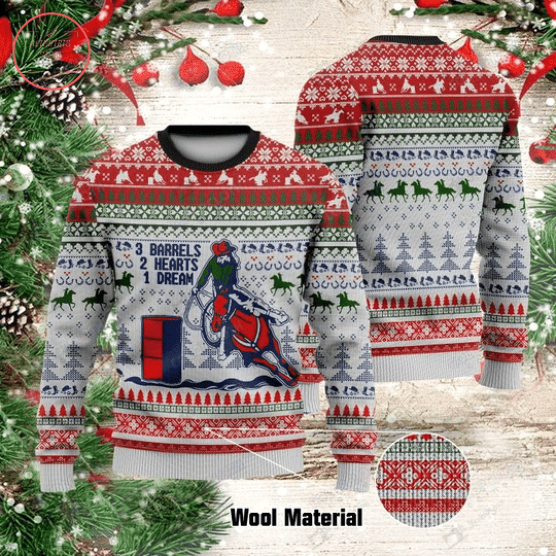 Barrel Racing Christmas Sweater