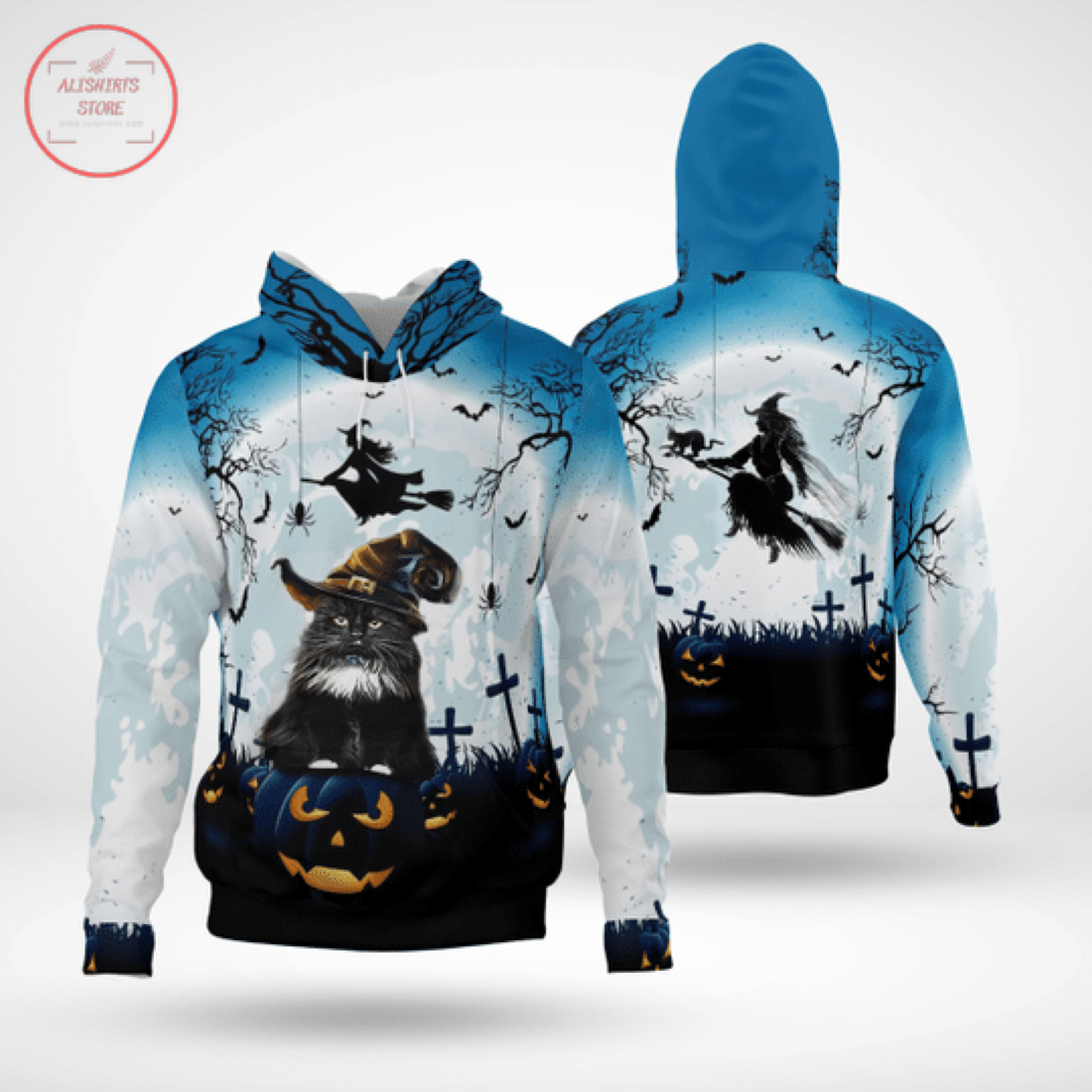 Black Cat Halloween Hoodie 3D