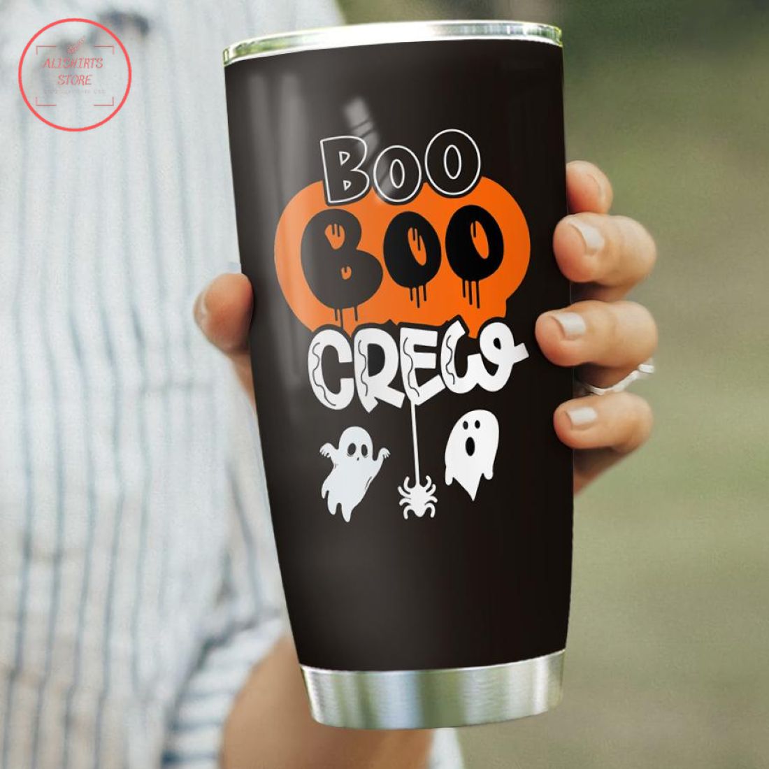 Boo Boo Crew Happy Halloween Patterns Stainless Tumbler