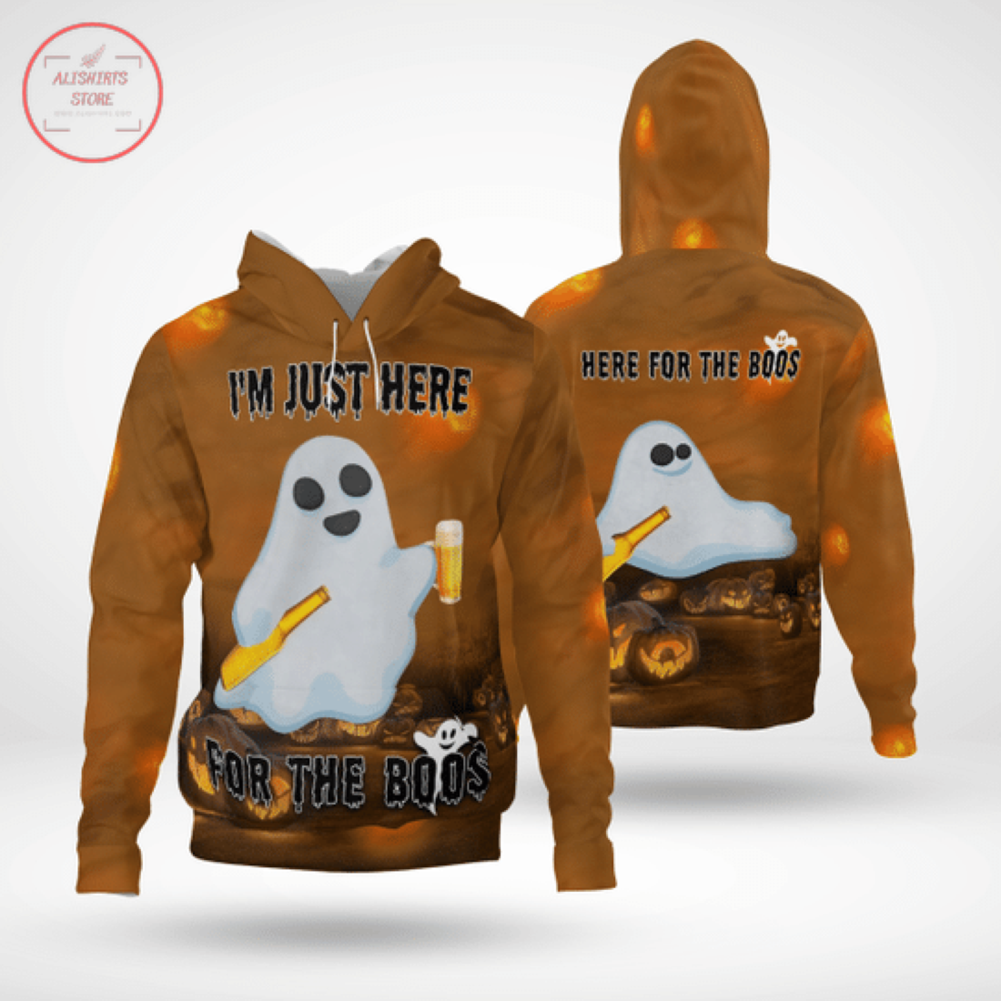 Boo Ghost Halloween Hoodie 3D