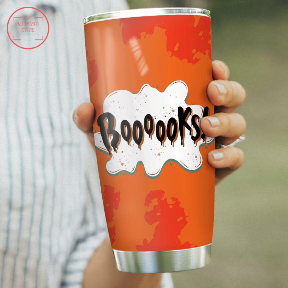 Boooks Funny Ghost Reads Book Halloween Tumbler