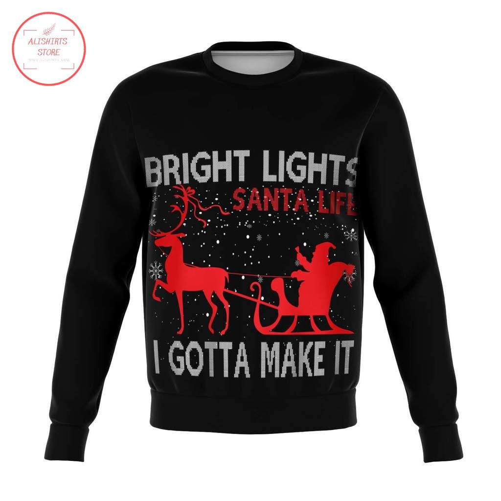 Bright Lights Santa Christmas ugly Sweater