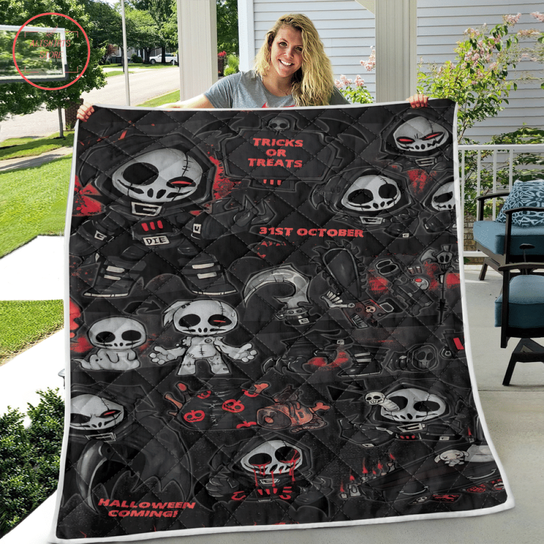 Chibi Ghost Halloween Blanket