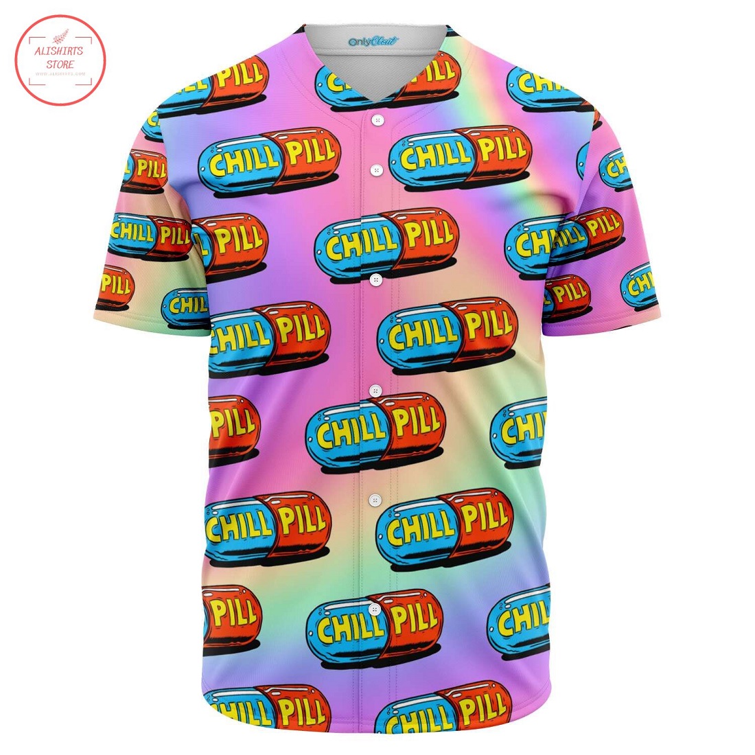 Chill Pills Colorful Baseball Jersey