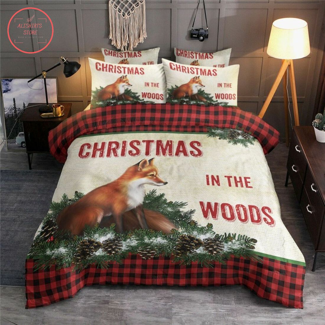 Christmas Fox In The Wood Bedding Set