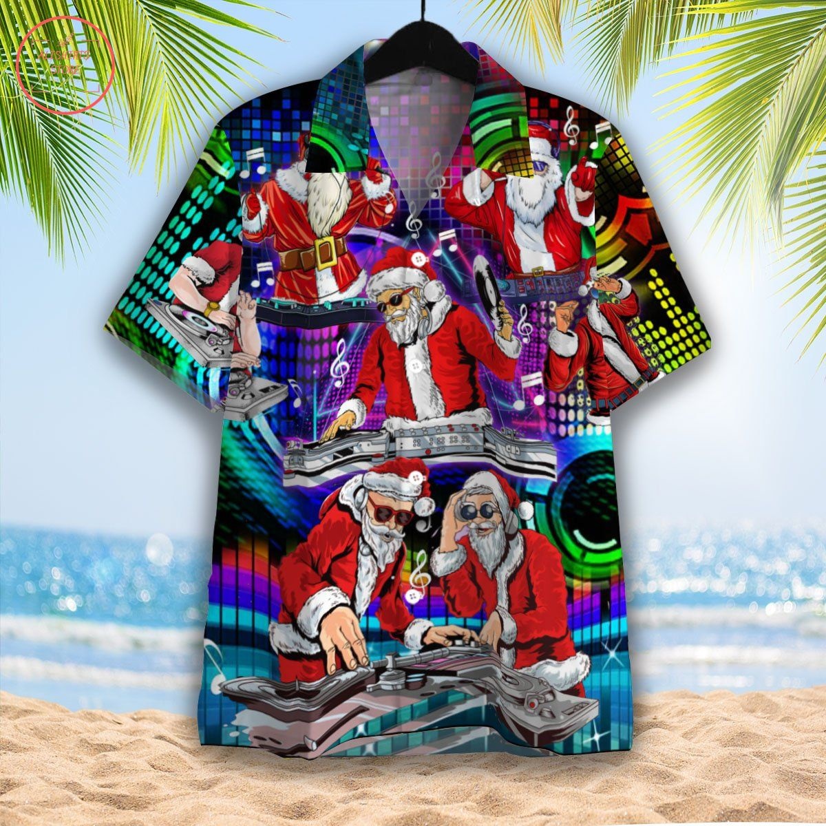 Christmas Santa Dj Disc Jockey Hawaiian Shirt