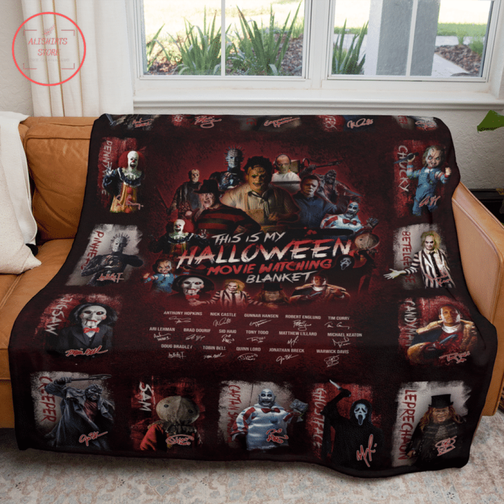 Classic Horror Movies Characters Halloween Blanket