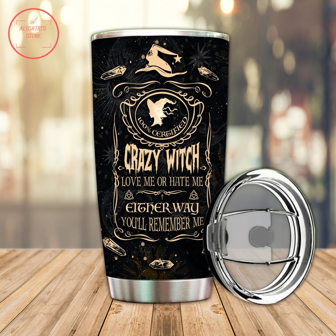 Crazy Witch Love Me Hate Me Personalized Halloween Tumbler