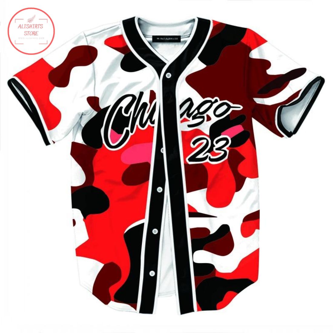 Custom Chicago 23 Camo Baseball Jersey