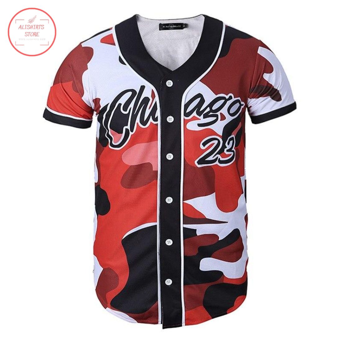 Custom Chicago 23 Camo Baseball Jersey