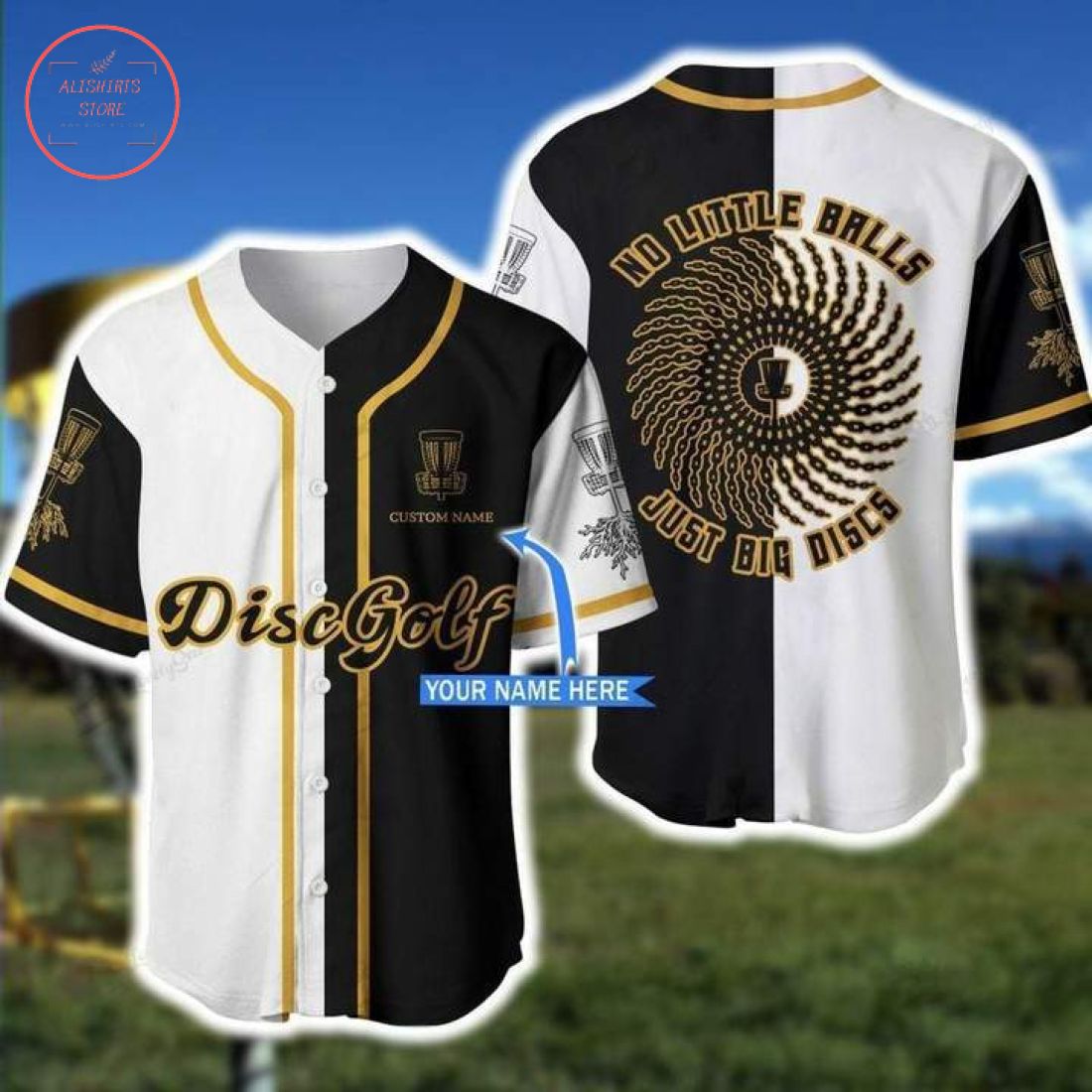 Custom Disc Golf Big Discs Baseball Jersey