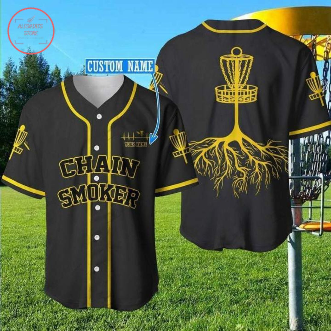 Custom Disc Golf Chain Smoker Baseball Jersey