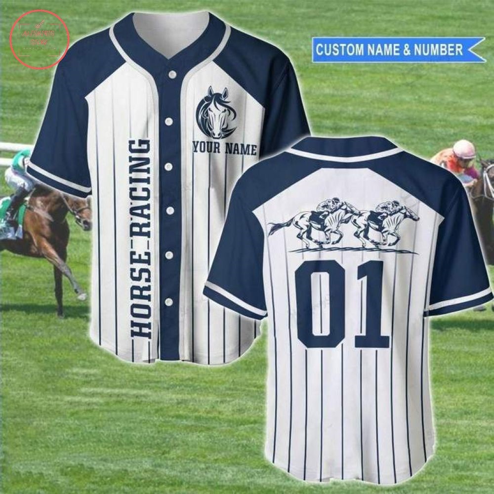 Custom Horse Racing Line Baseball Jersey