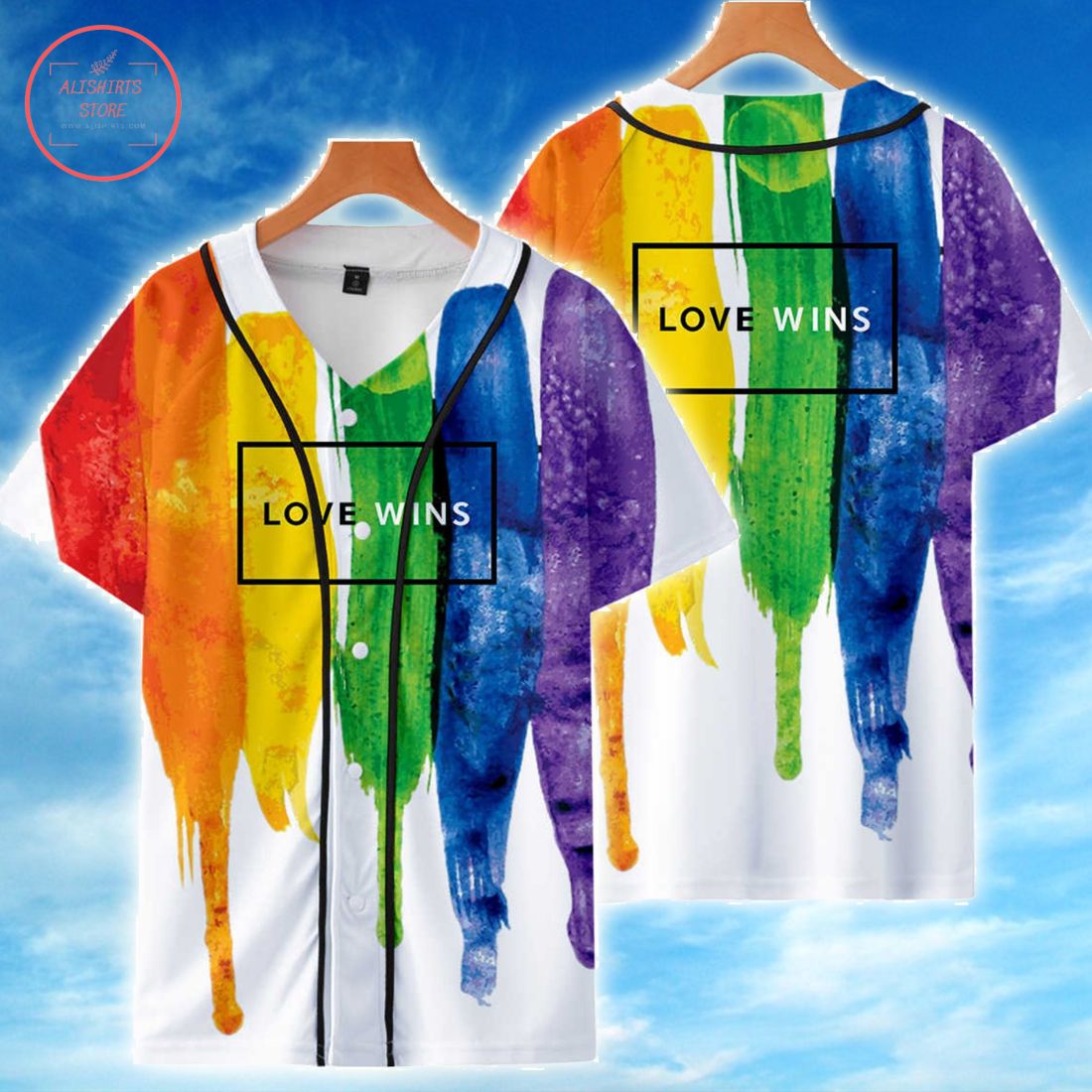 Custom LGBT Love Wins Baseball Jersey