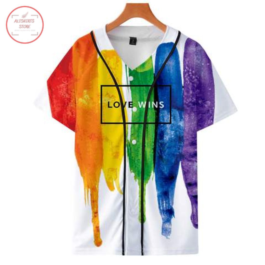 Custom LGBT Love Wins Baseball Jersey