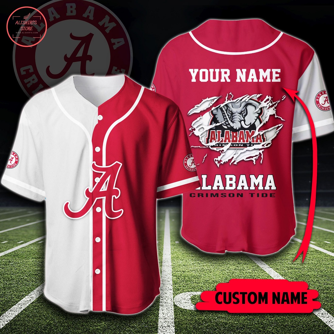 Custom NCAA Alabama Crimson Tide Baseball Jersey