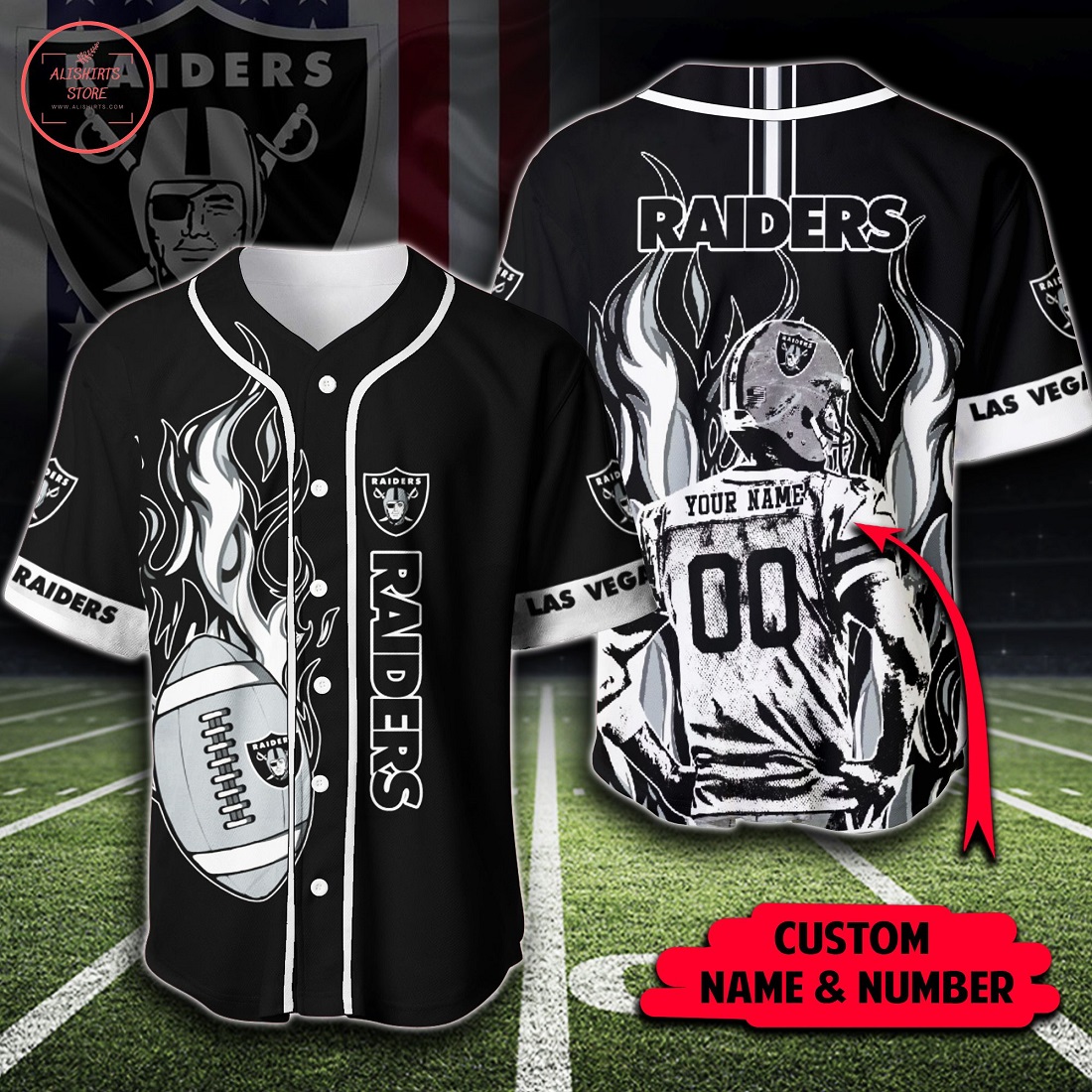 Custom NFL Las Vegas Raiders Baseball Jersey