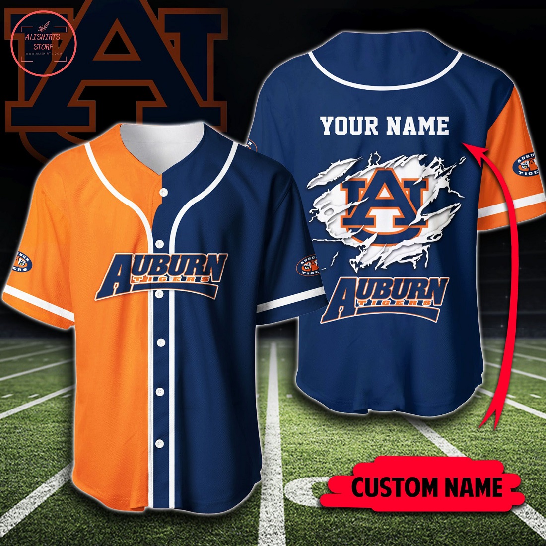 Custom Name NCAA Auburn Tigers Baseball Jersey