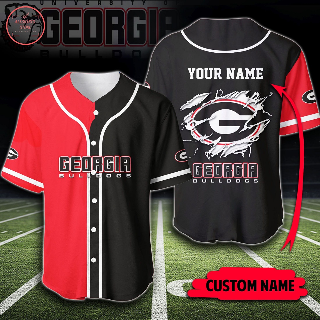 Custom Name NCAA Georgia Bulldogs Baseball Jersey