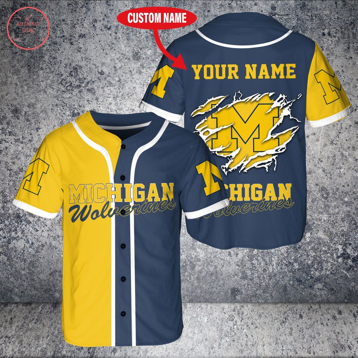 Custom Name NCAA Michigan Wolverines Baseball Jersey