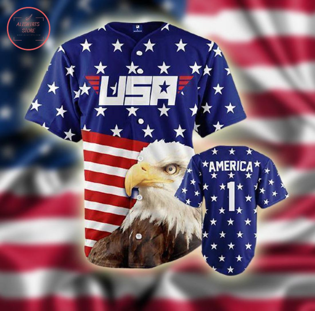 Custom USA Eagle America Baseball Jersey