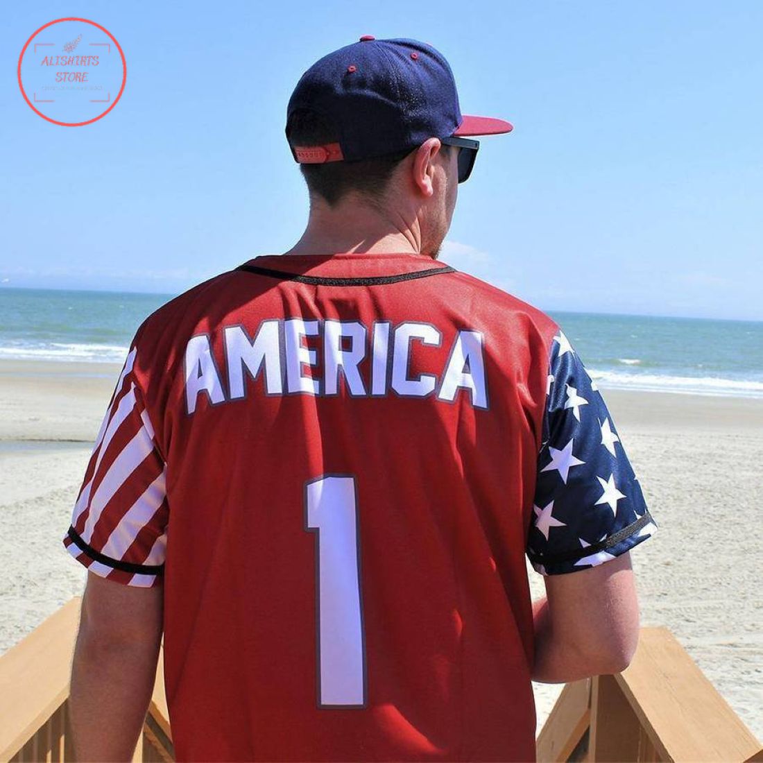 Custom USA Patriotic America Baseball Jersey