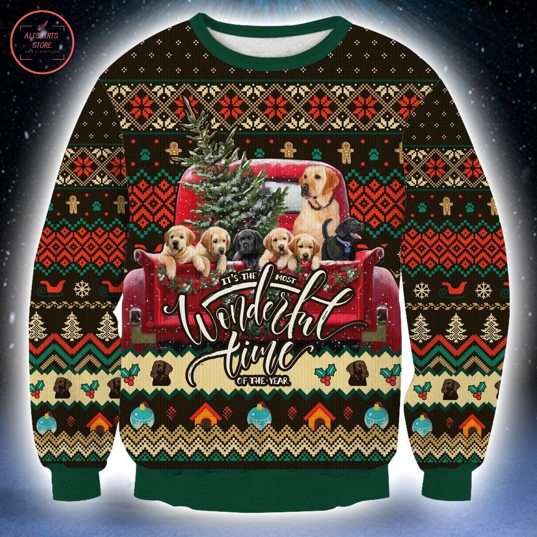 Dogs It's The Wonderful Time Of The Year Ugly Christmas Sweater