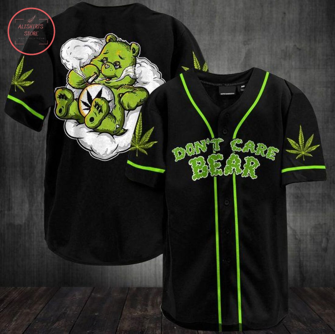 Don't Care Smoking Bear Baseball Jersey