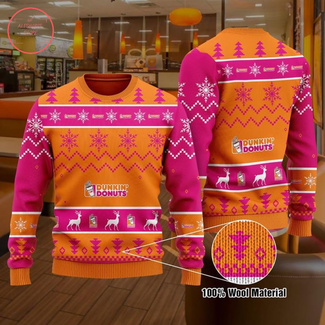 Dunkin Donut Christmas Sweater