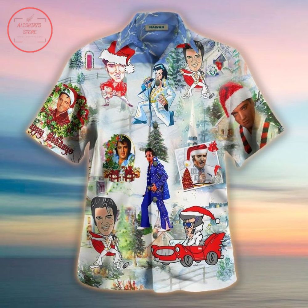 Elvis Presley Christmas Hawaiian Shirt