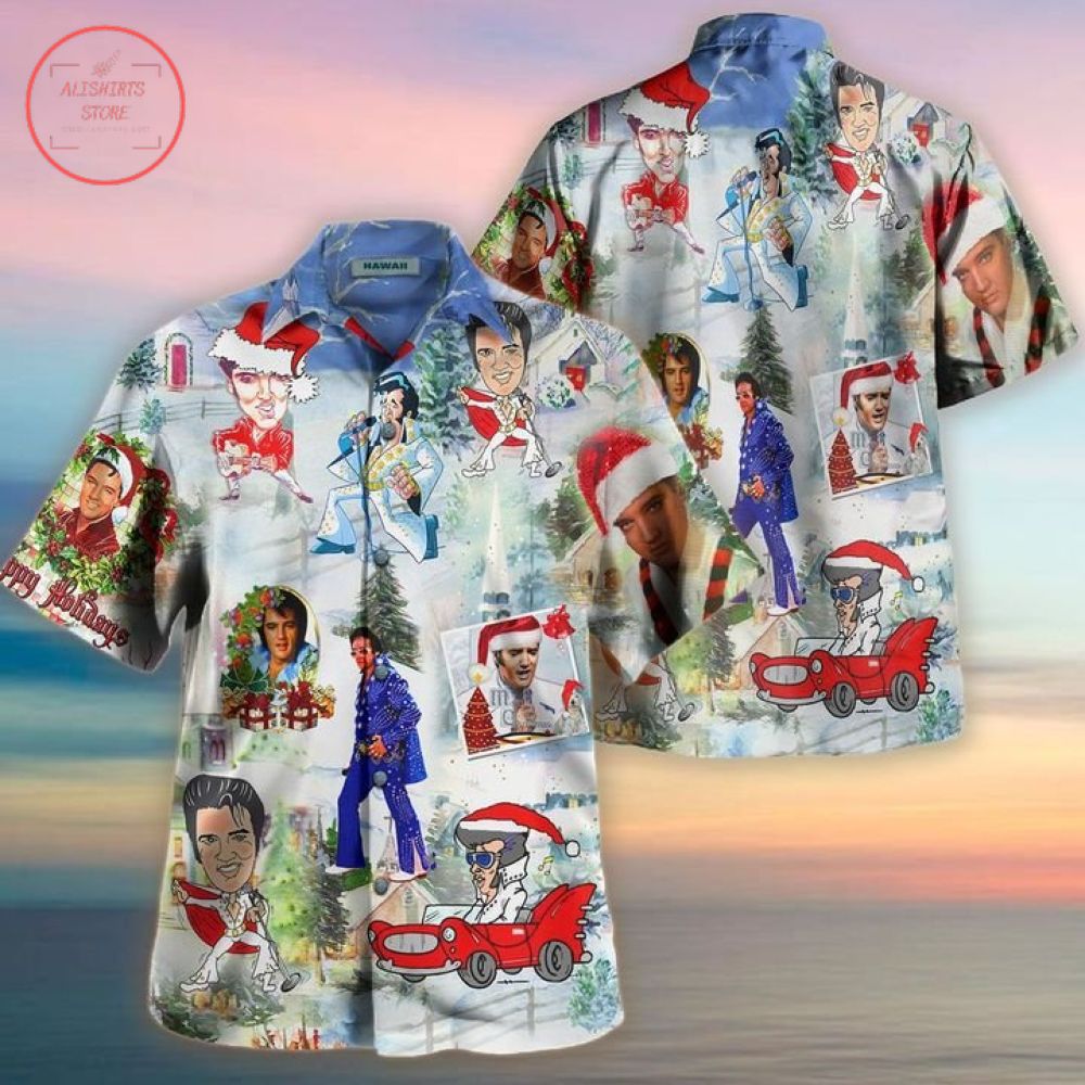 Elvis Presley Christmas Hawaiian Shirt