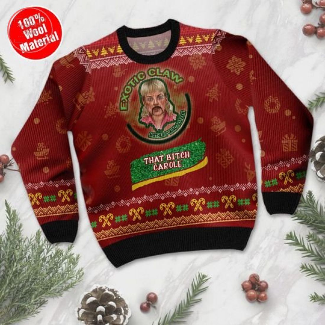 Exotic Claw That Bitch Carole Ugly Christmas Sweater