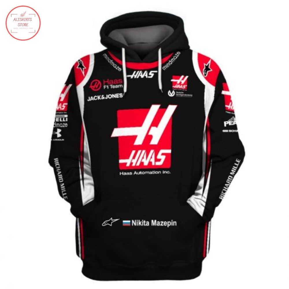 F1 Racing Team Haas Custom Name Hoodie