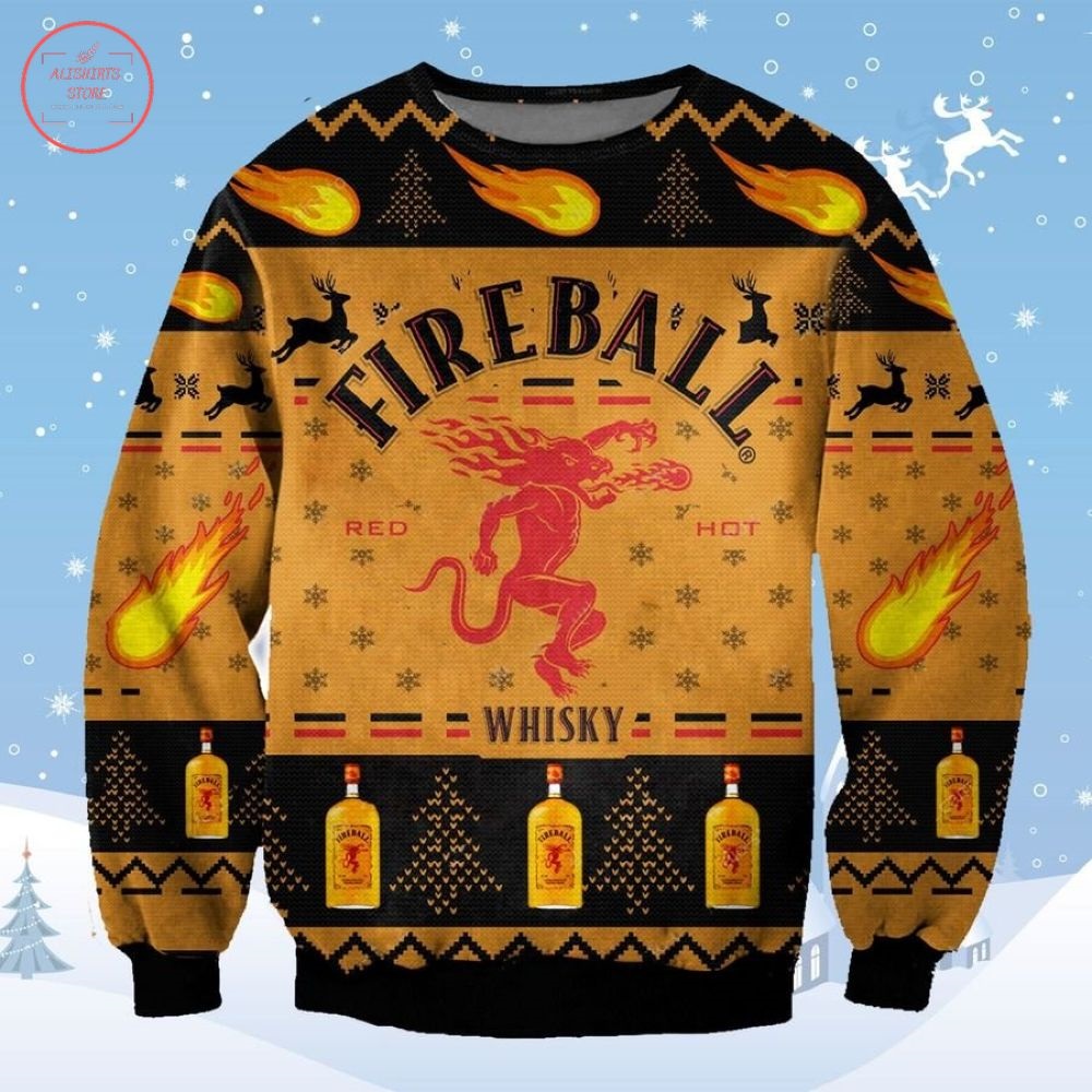 Fireball Whisky Christmas Ugly Sweater