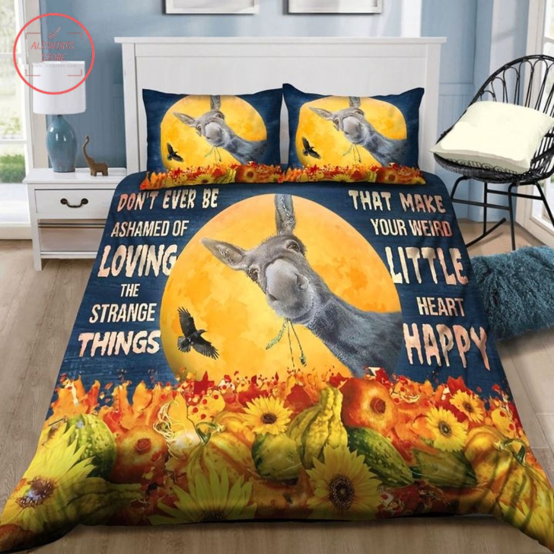 Funny Donkey Little Happy Heart Halloween Blanket