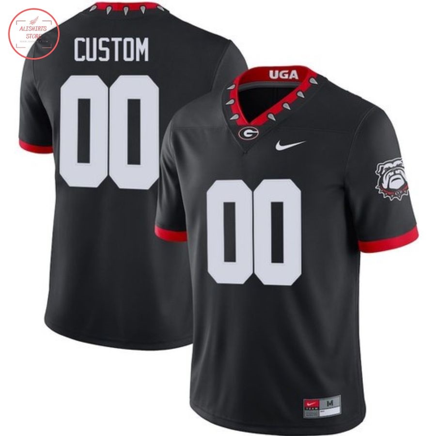 Georgia Bulldogs Custom Black College Football Jersey