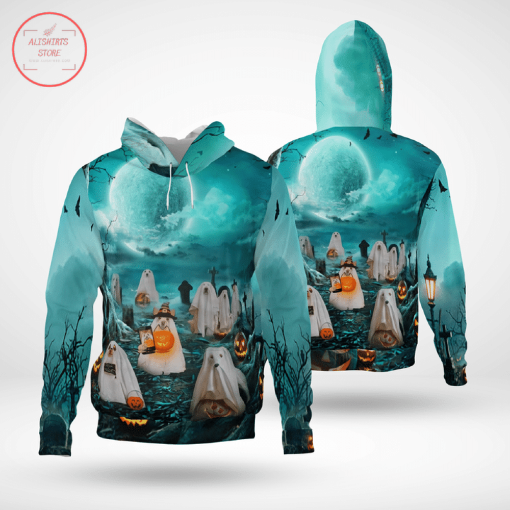 Ghost Dog Halloween Hoodie 3D