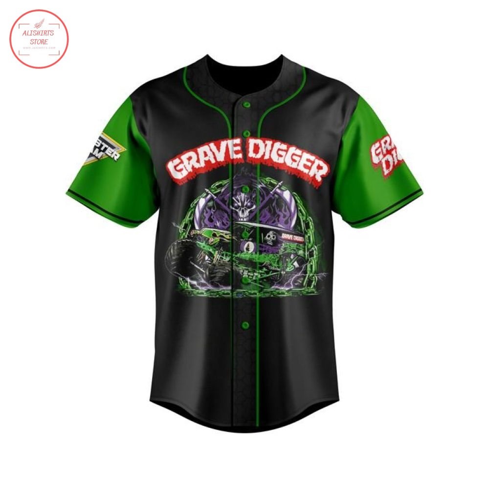 Grave Digger Monster Jam Baseball Jersey