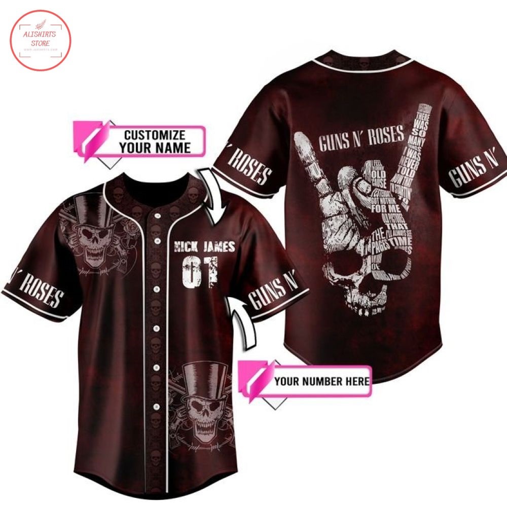 Guns N' Roses Customize Baseball Jersey