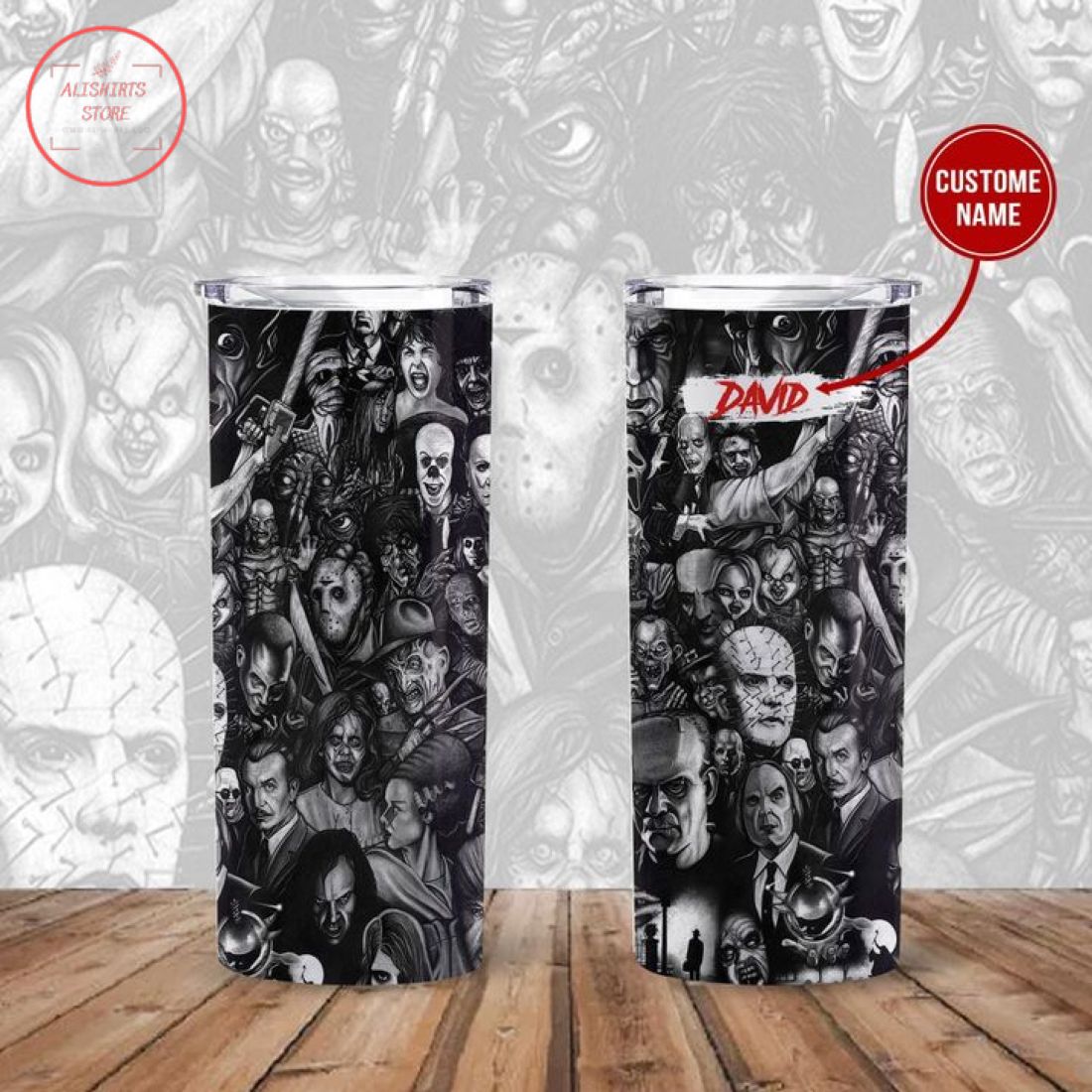 HORROR Lover Skinny Personalized Stainless Steel Tumbler