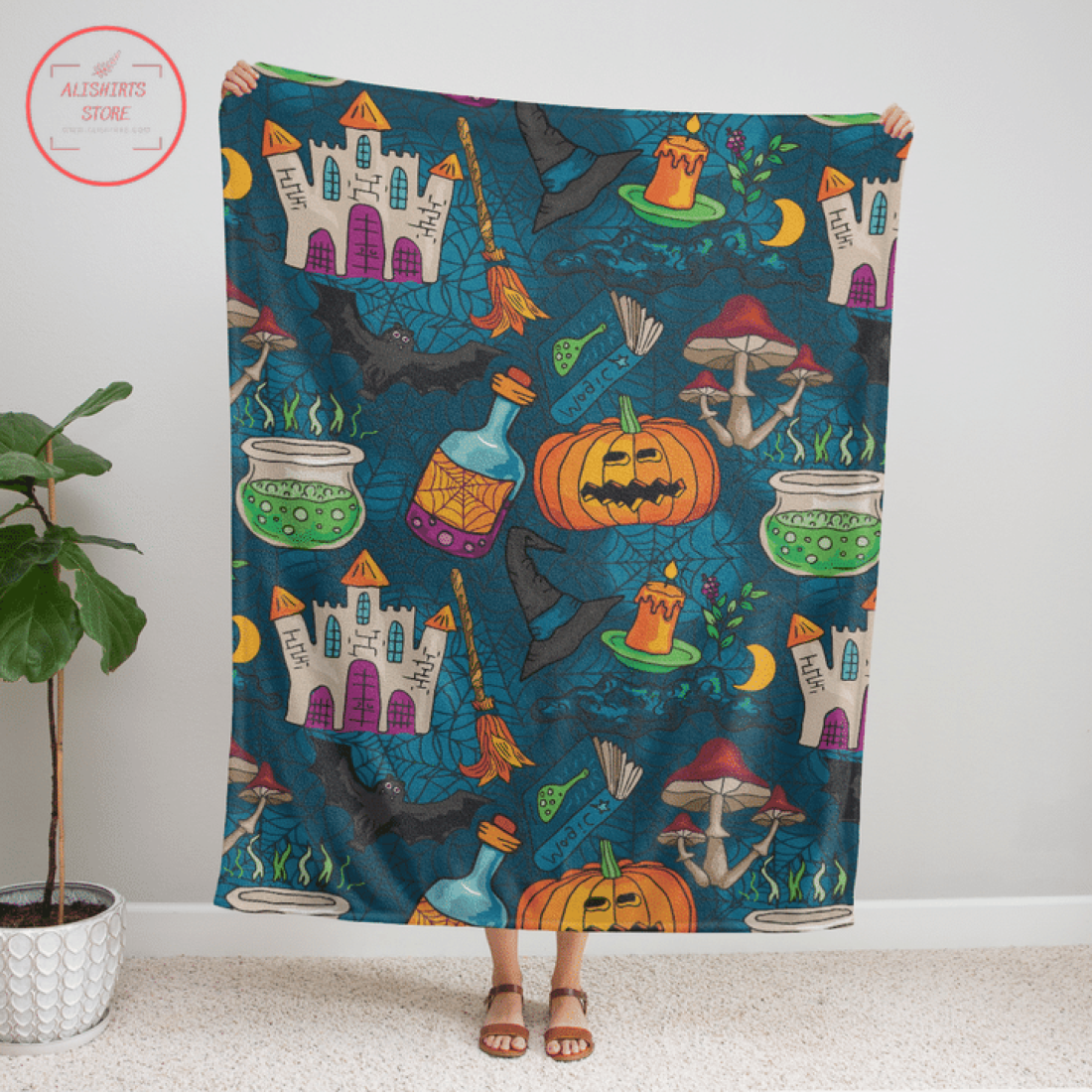 Halloween Blanket Mushroom Good Trip