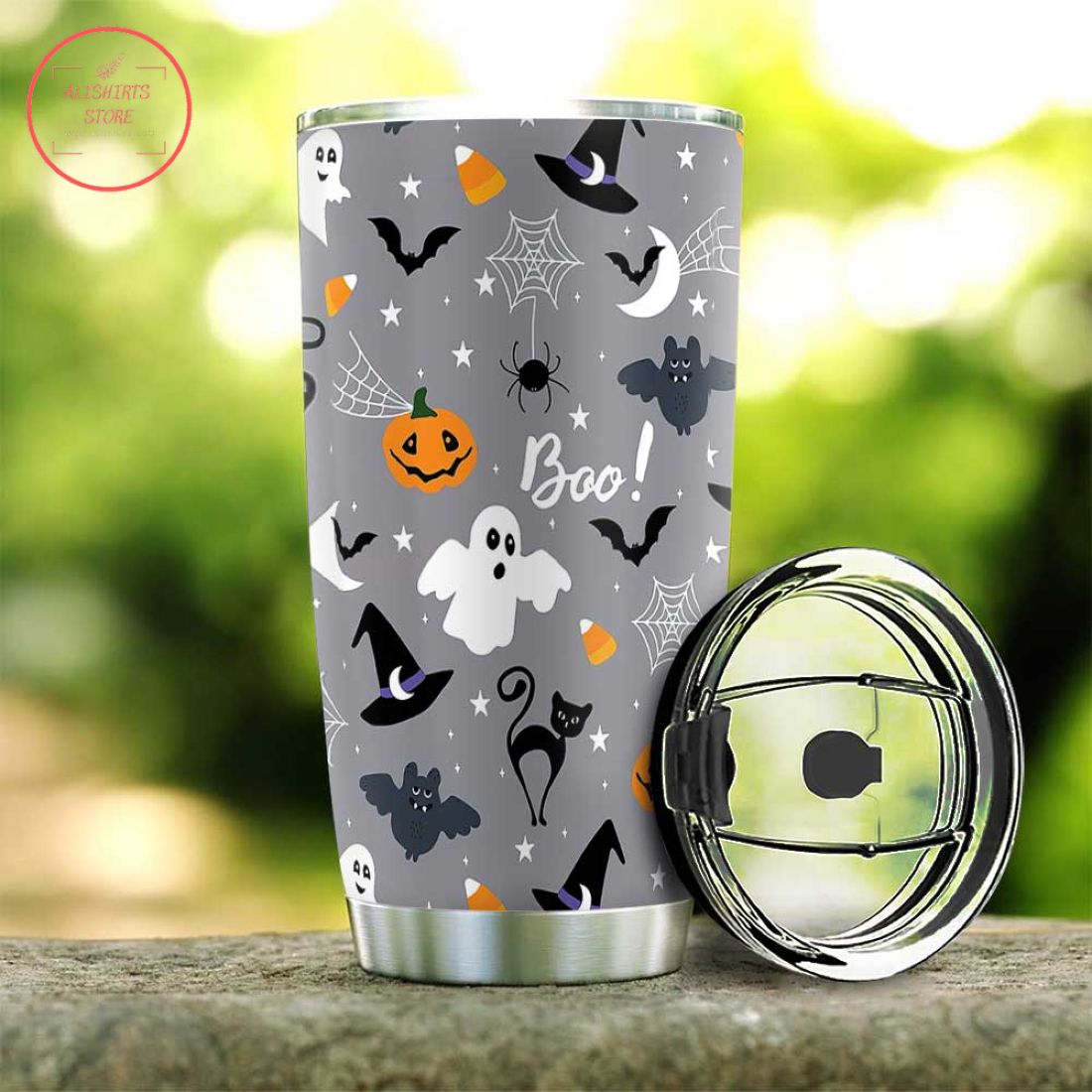 Halloween Boo Witch Cat Trick Or Treat Tumbler