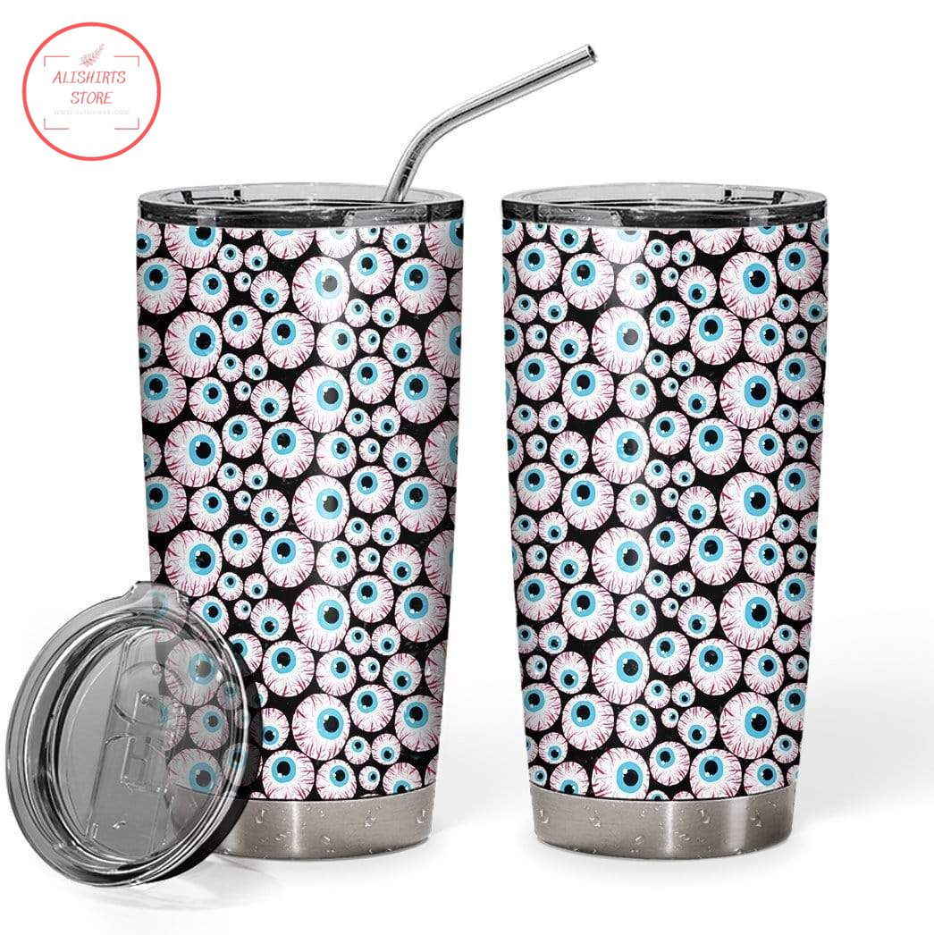 Halloween Creppy Eyes Design Vacuum Insulated Tumbler