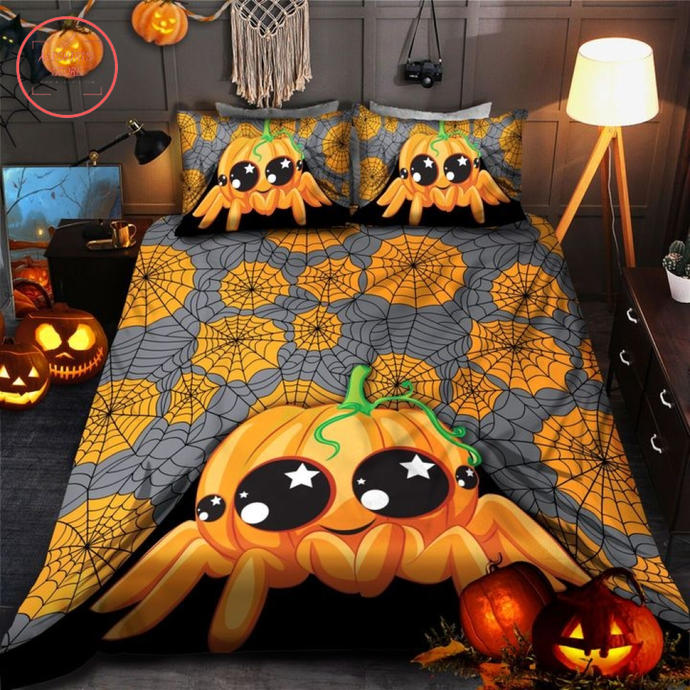 Halloween Cute spider pumpkin Face Blanket