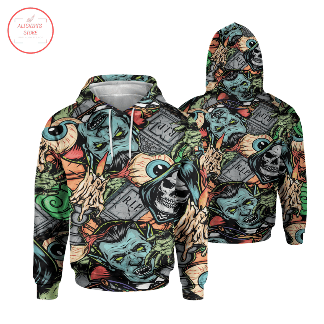 Halloween Grim Aop 3D Hoodie