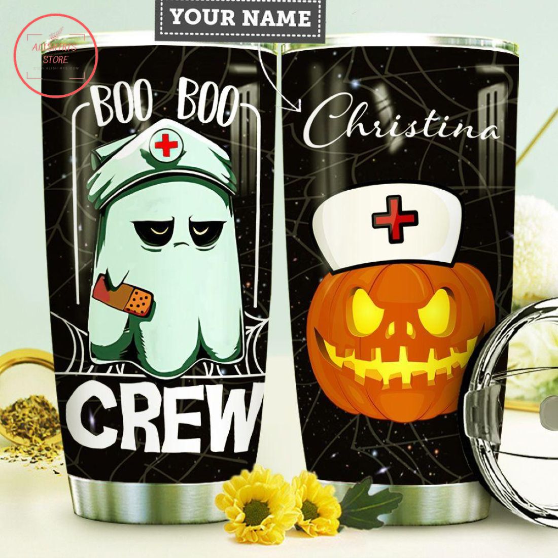 Halloween Nurse Boo Boo Crew Personalized Tumbler