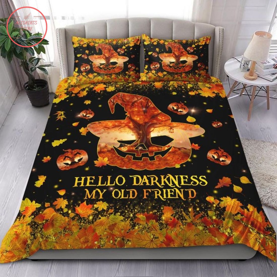 Halloween Pumpkin Hello Darkness My Old Friend Blanket