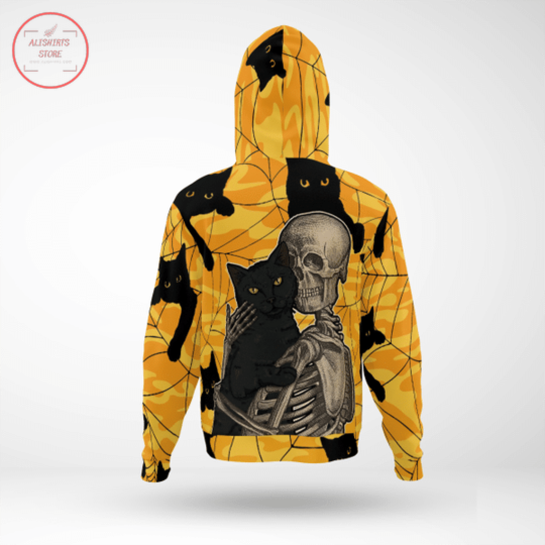 Halloween Skull Cat Halloween Hoodie 3D