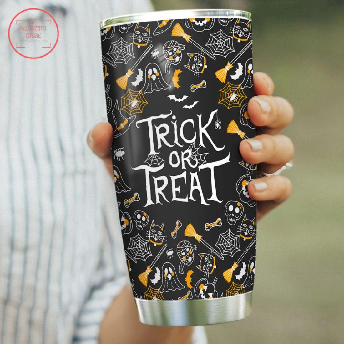 Halloween Witch Boo Ghost Scary Pumpkin Tumbler